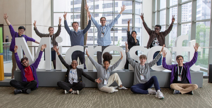 A group of students working together